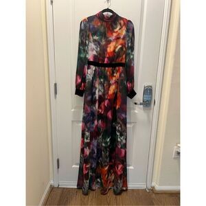 LDT MAXI SWING DRESS multicolor Print size 4 NWOT $275